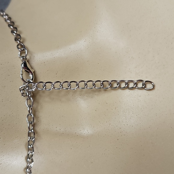 Necklace Pink/ Black flower with rhinestones - Picture 4 of 8